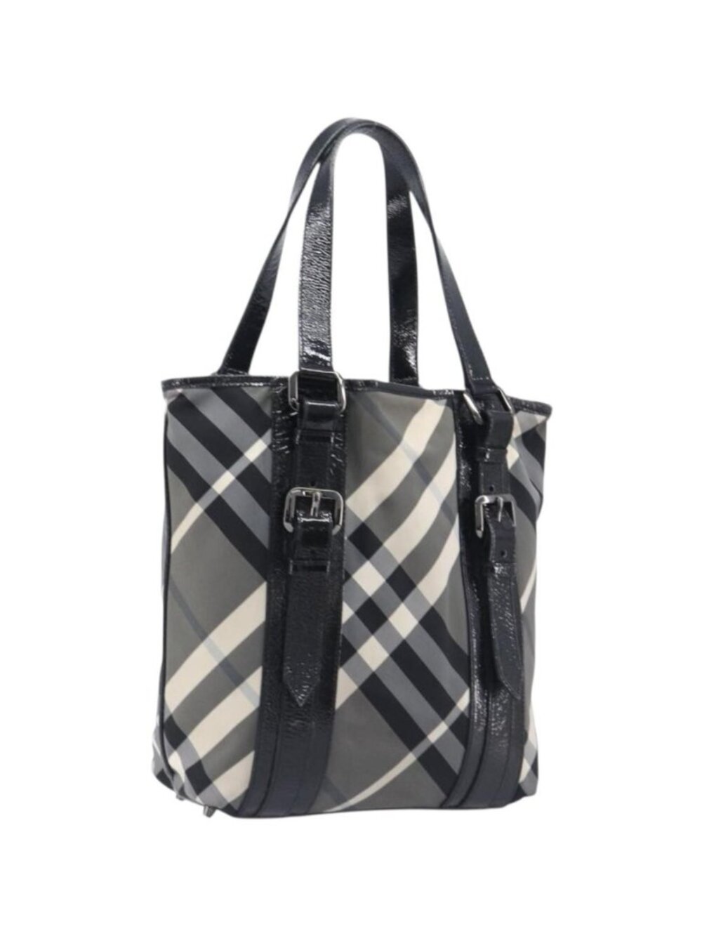 BURBERRY Nova Check Shoulder Bag Nylon Black
